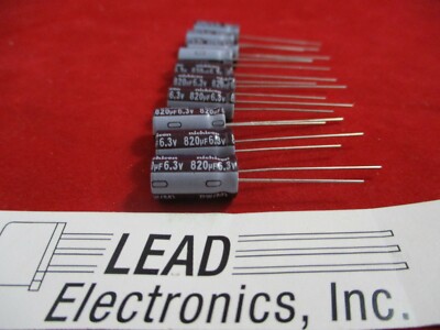 100pc Nichicon UPW0J821MPD 820uF 6.3v 105deg radial capacitors Low-ESR caps 8X15