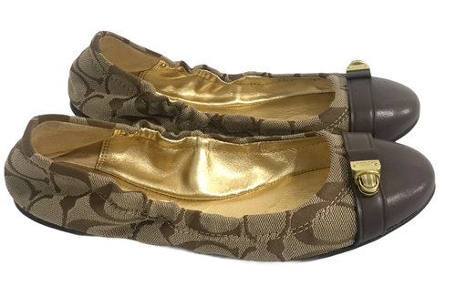 Coach Delphine CC Signature Jacquard Leather Ballet Flats Womens Size 5.5 B - Picture 4 of 5