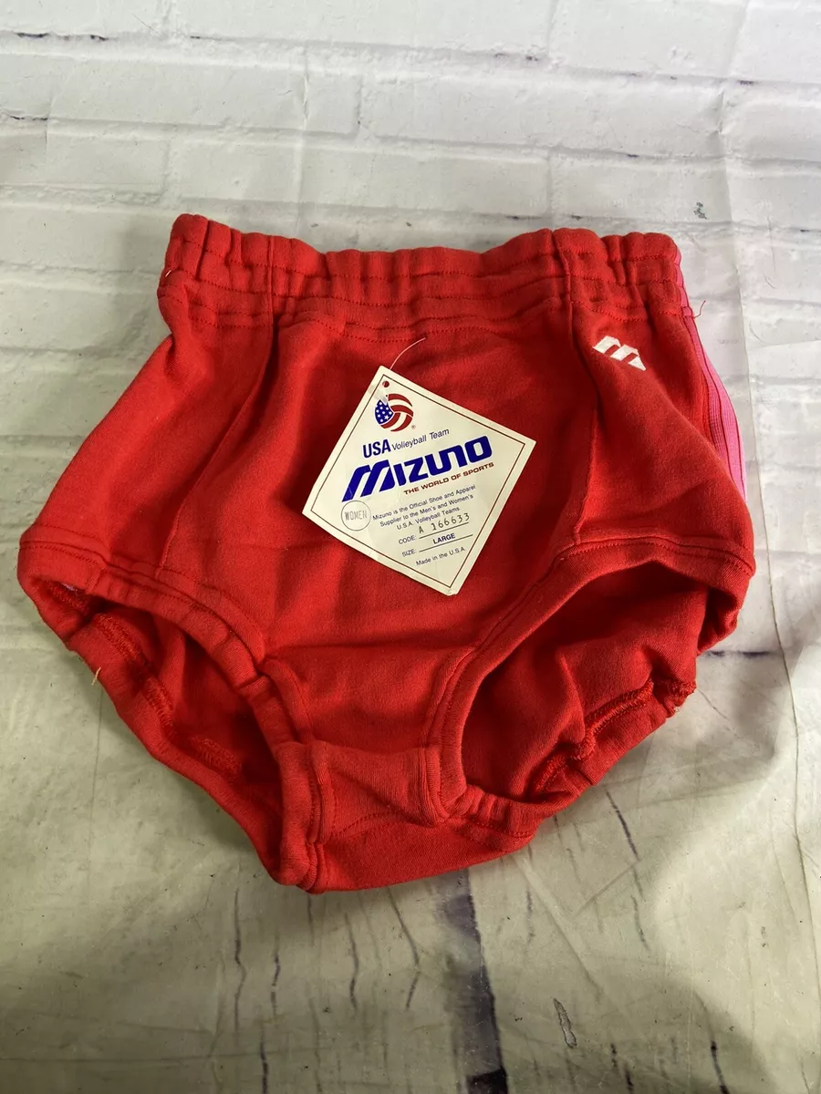 Vintage Mizuno Volleyball Shorts Briefs DEADSTOCK Red Womens Large Made In  USA