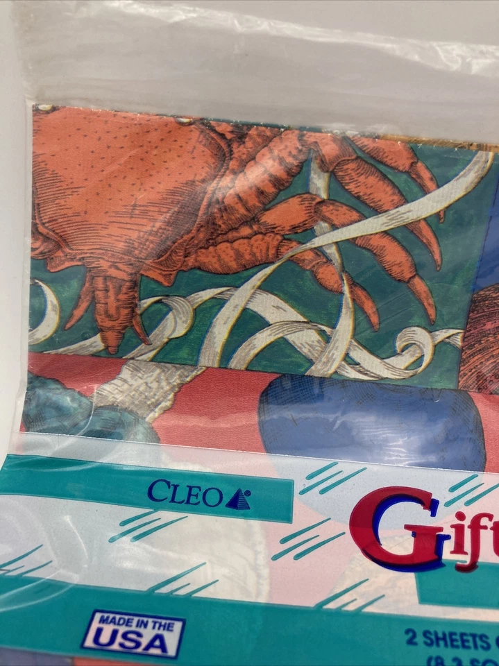 Vtg Cleo Gift Wray Sea Shore Ocean Beach 4 Sheets Any Occasion Shells Coral Crab - Image 3 of 4
