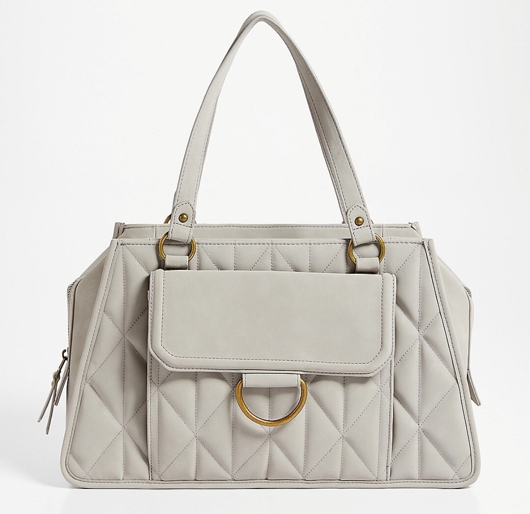Wirkin: Chic Gray Leather Satchel Chic Gray Leather Satchel main image 2