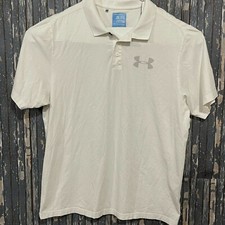 Under Armour Mens Polo Shirt 2XL White Short Sleeve Cotton Business Classic