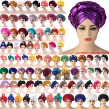 African Braid Turban Head Wrap Cap Hijab Bonnet Hat Auto Gele Headtie Headwear