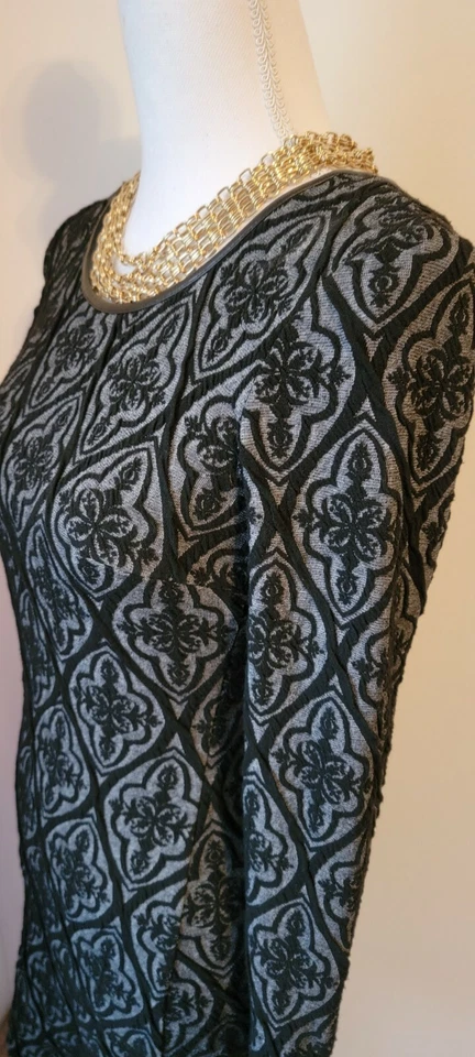 INC Womens Black Long Sleeve Stretchy Textured Bodycon Sheath Dress PP - Image 4 of 4