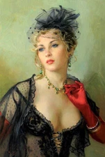hand-painted Oil Painting Kstantin Razumov,Girl Modern Abstract On Canvas 032