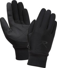 Rothco Black Soft Shell Stretchy Waterproof Gloves with Fleece Lining