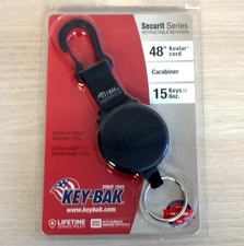 Key-Bak SECURIT Retractable Carabiner Keychain 48" HD Cord 0488-802 15 Keys