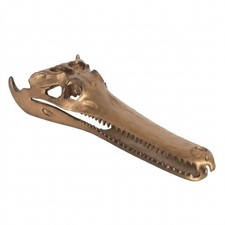 Krokodilsch&auml;del bronzefarben Tiersch&auml;del aus Metall lebensecht f&uuml;r