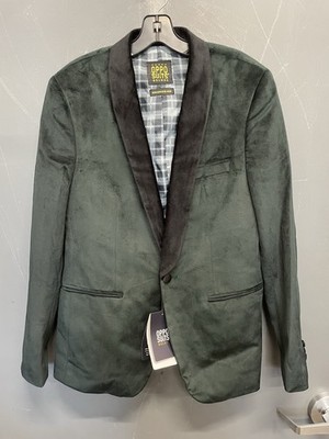 Oppo Suits Deluxe Christmas Collection Velvet Green Dinner Jacket Size 38 (NWT)