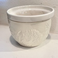 Floral White Embossed African Violet Self Wat...
