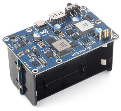 Waveshare UPS HAT E für Raspberry Pi, 4x Akku-Slots, Bi-Directional Charging,