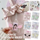Acrylic 1 Inch Photo Card Holder Pentagram Wing Card Holder Keychain Bag Charm