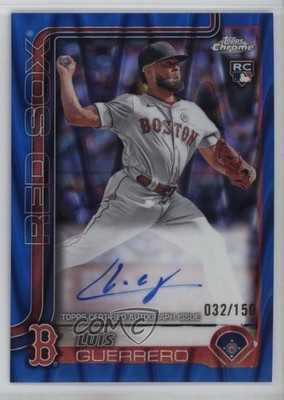 2025 Topps Chrome Rookie Blue RayWave Refractor /150 Luis Guerrero Auto RC 6o3