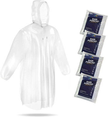 Rain Ponchos with Drawstring Hood Disposable Emergency Poncho for Adults