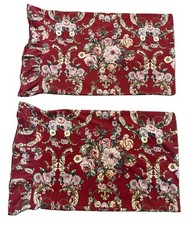 Vintage Ralph Lauren Danielle Floral Red Set Of 2 Ruffle Pillowcases USA READ 