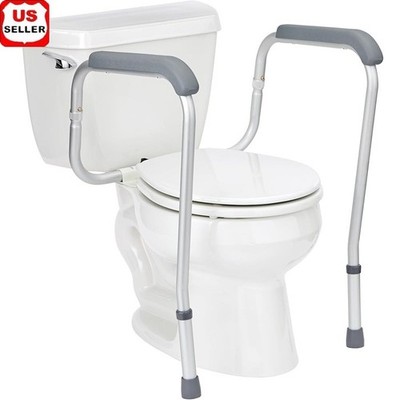 Adjustable Toilet Safety Rail Seniors Arm Support Easy Install Durable Aid New