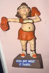 Russ Berrie & Co INC Over The Hill Item 21695 Browns Cheerleader Ceramic Figure