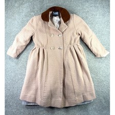 Rothschild Girls Pink Wool Double Breasted Coat Velvet Collar 6X