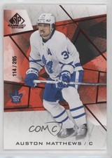 2021-22 Upper Deck SP Game Used Red Fragment 114/205 Auston Matthews #3 4et