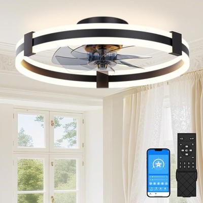 SUNKENET Deckenventilatoren mit Beleuchtung und Fernbedienung, 50cm LED Deckenventilator Leuchte