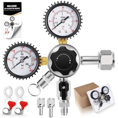 #ad CO2 Regulator Beer Keg Regulator CGA 320 Kegerator Regulator Dual Gauge Beer... $56.24