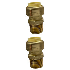 2 Pack XFITTING 1/2" Push Fit x 1/2" Male NPT Adapter, Lead Free Brass