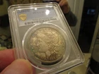 TONED ORIGINAL 1884-O MORGAN DOL PCGS MS 63 SNOW WHITE REV   TONED OBV