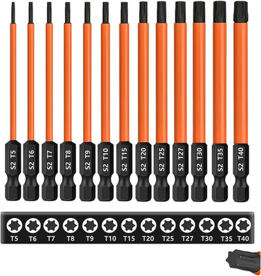 13pcs 6 inch /150mm Long Torx Bit Set for Impact Driver S2 Steel Star Bit S