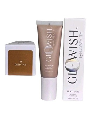 HUDA BEAUTY Glowish MultiDew Skin Tint Foundation ~ 10 DEEP TAN ~ Authentic