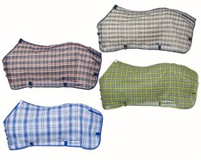 Horse Fly Sheet - Deluxe Mesh -Plaid Prints - 72" to 81" - 4 Color Choices