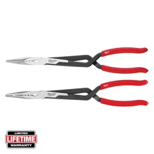 Long Needle Nose Pliers Set with Slip Resistant Grip (2-Piece)