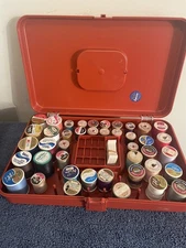Vintage Wilson MFC Sewing Box Including 42 Spools of Thread