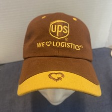 UPS Hat Cap Embroidered Hat Adjustable Brown Yellow We ?? Logistics 100% Cotton