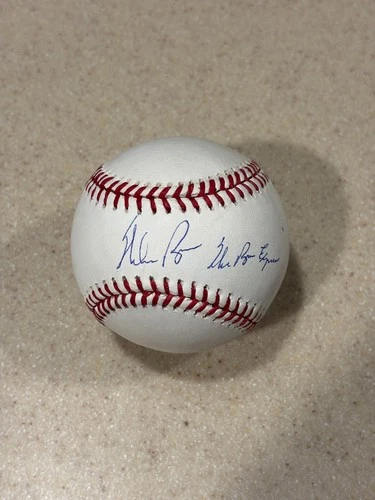 Nolan Ryan signed OML baseball w/ "The Ryan Express" inscription ** Beckett **