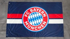 Fahne Flagge FC Bayern München Logo Navy Blau mit Ösen - 100 x 150 cm