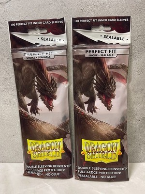 (2) packs Dragon Shield Smoke Sealable Card Sleeves x100 (NEW)