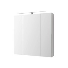 Mobiletto da bagno specchio con LED 3 ante sospeso 72,4 x 72 x 15 cm ML-Design®