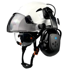 Safety Helmet with Visor Bluetooth Ear Muffs SNR 26dB Hard Hat with Visors Mo...