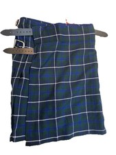 Kommando Kilts Scottish Design Tartans Acrylic Kilt Navy/Green Plaid Sz 34 NEW