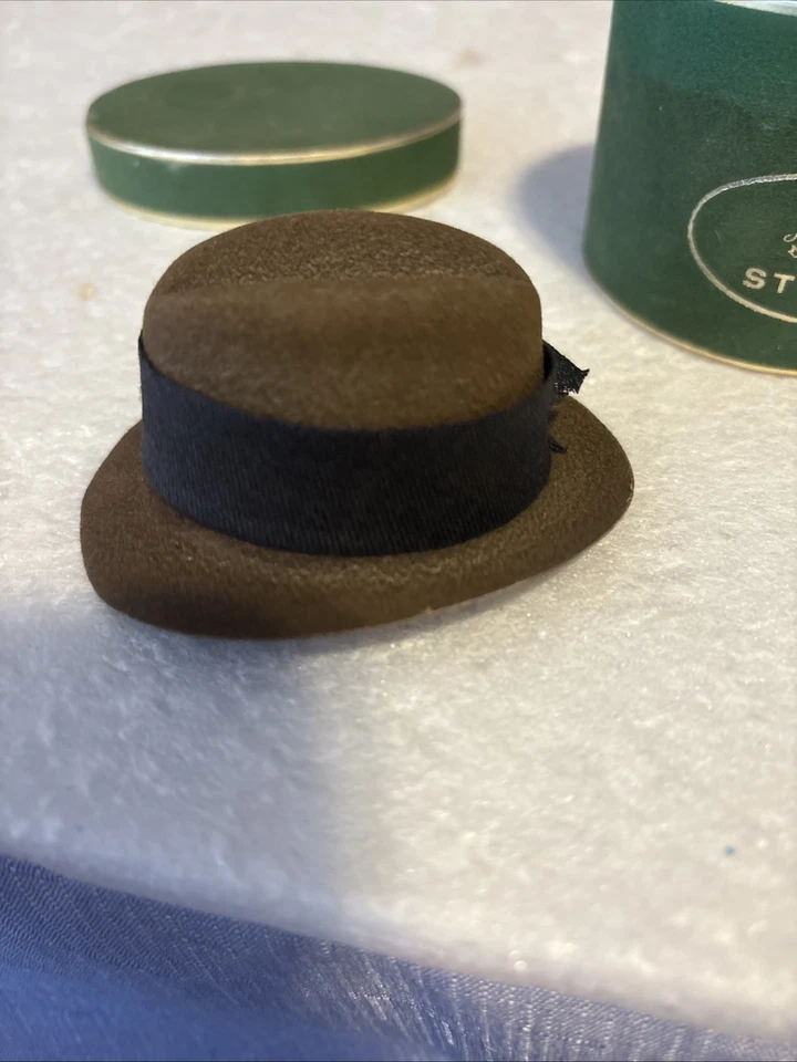 罕见微型 Stetson 销售员帽盒带毛毡帽 — 第 3/4 张图片