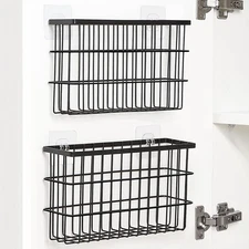 2 Pack Cabinet Door Organizer,Adhesive Lid Organizers Inside Cabinet Storage ...