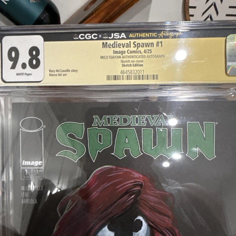 Boceto en blanco y firma CGC 9.8 Mico Suayan - Variante Medieval Spawn #1 Foto 2 de 4