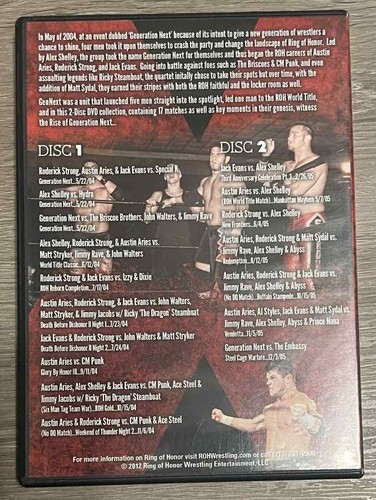 ROH The Rise Of Generation Next DVD Ring Of Honor WWE AEW NXT TNA PWG ECW - Picture 2 of 2