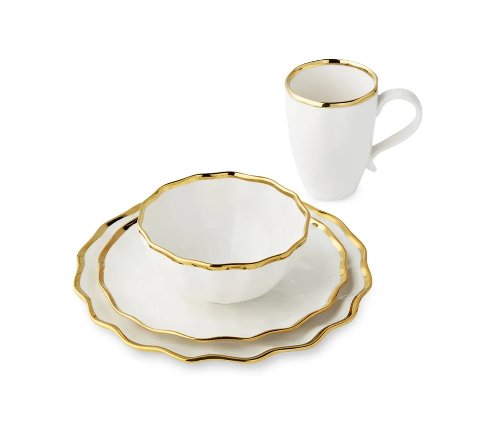 Certified International Regency Gold 16pc Dinnerware Set, Service for 4 - 11.00" - Image 2 of 4