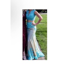 Blue/Turquoise Two-Piece Prom Dress