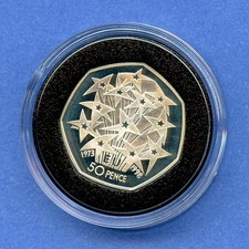 1998 United Kingdom 25th Anniv. of EEC 27.3g Silver Proof 50 Pence Coin OGP COA 