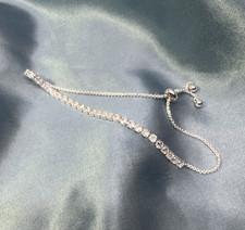 Adjustable sterling plated tennis bracelet wi...