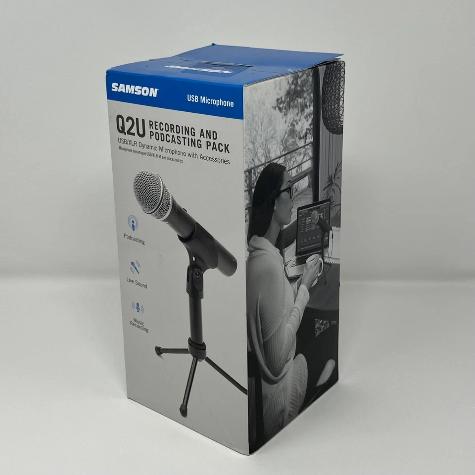 Samson Q2U USB/XLR Dynamic Microphone Recording & Podcasting Pack w/ Stand - Image 2 of 4
