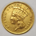 1854 $3 Indian Princess Gold Coin  U.S. First Year of Issue
