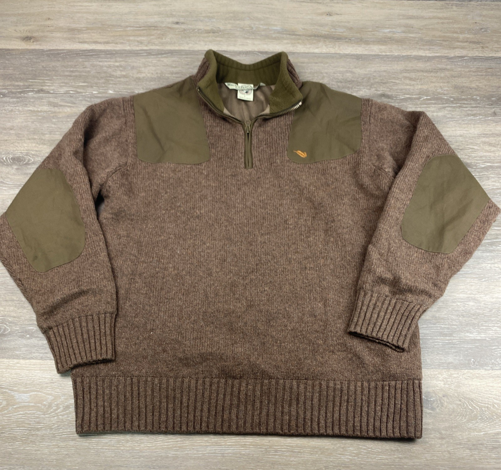 Mack's Prairie Wings Upland Hunting Sweater Size Large 80% Wool Lined - Heavy
